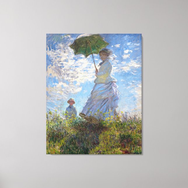 The Lady with a Parasol, by Claude Monet Canvas Print (Front)