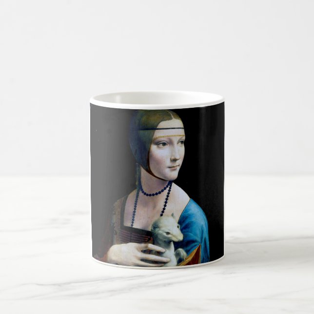 The Lady with an Ermine, Leonardo da Vinci Coffee Mug (Center)