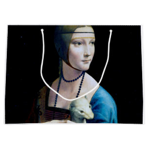 The Lady with an Ermine, Leonardo da Vinci Large Gift Bag