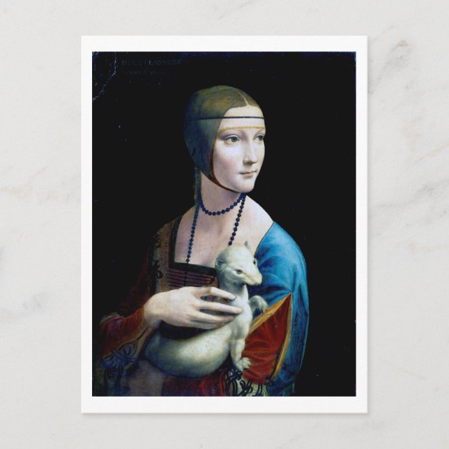 The Lady with an Ermine, Leonardo da Vinci Postcard (Front)