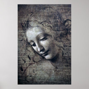 The Lady with Dishevelled Hair, Leonardo da Vinci Poster