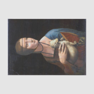 The lady with the weasel by Leonardo da Vinci rena Tissue Paper