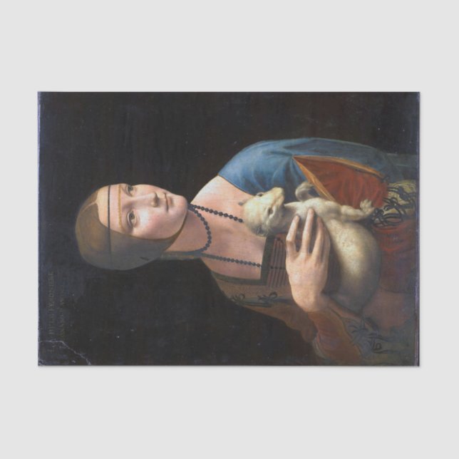 The lady with the weasel by Leonardo da Vinci rena Tissue Paper (Front)