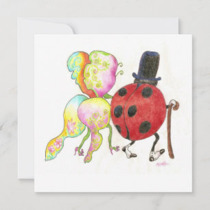 the lady's bug  party invitation