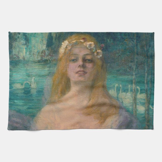The Lake Fairy Princess (by Kimon Loghi) Tea Towel (Horizontal)