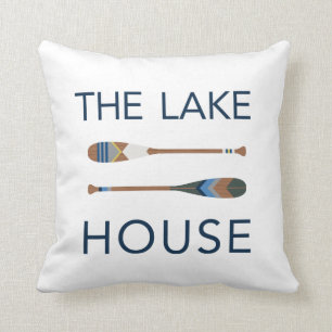 The Lake House Painted Paddle Throw Pillow