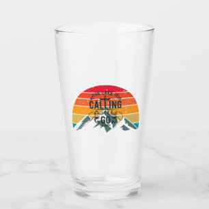 The Lake is Calling Fishing Inspirational Quote Glass