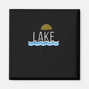 The Lake Is My Happy Place Boating Gift Magnet