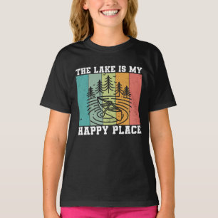 The lake is my Happy Place Distressed Vintage Lake T-Shirt