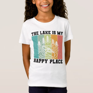 The lake is my Happy Place Distressed Vintage Lake T-Shirt