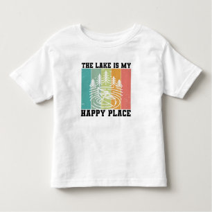 The lake is my Happy Place Distressed Vintage Lake Toddler T-Shirt