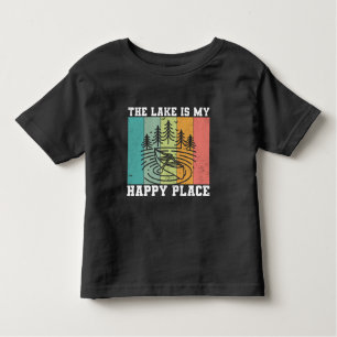 The lake is my Happy Place Distressed Vintage Lake Toddler T-Shirt