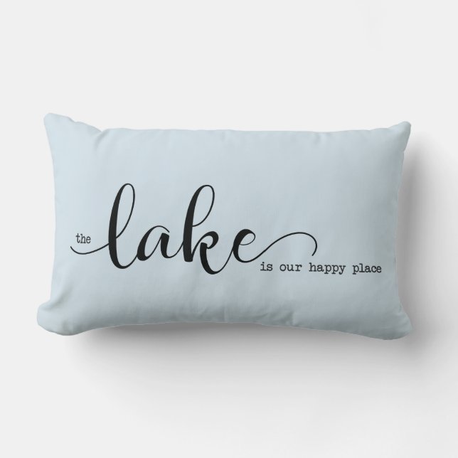 The lake is our happy place lumbar cushion (Front)