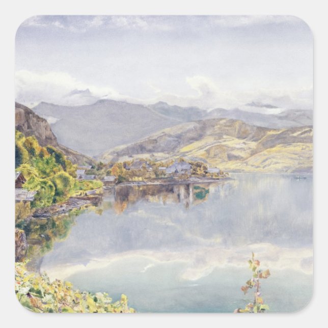 The Lake of Lucerne, Mount Pilatus in the Distance Square Sticker (Front)