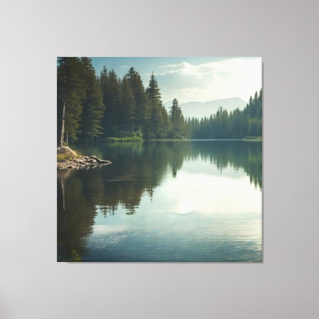 The Lake Peaceful Tranquil Canvas Print (Front)