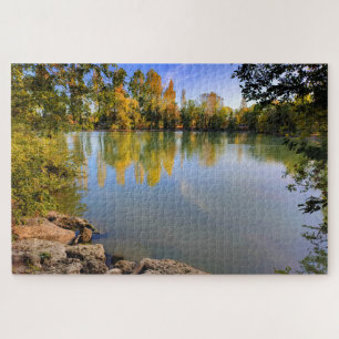 The Lake, Villefagnan, Charente, France Jigsaw Puzzle