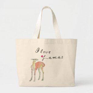 The Lama illustration Large Tote Bag