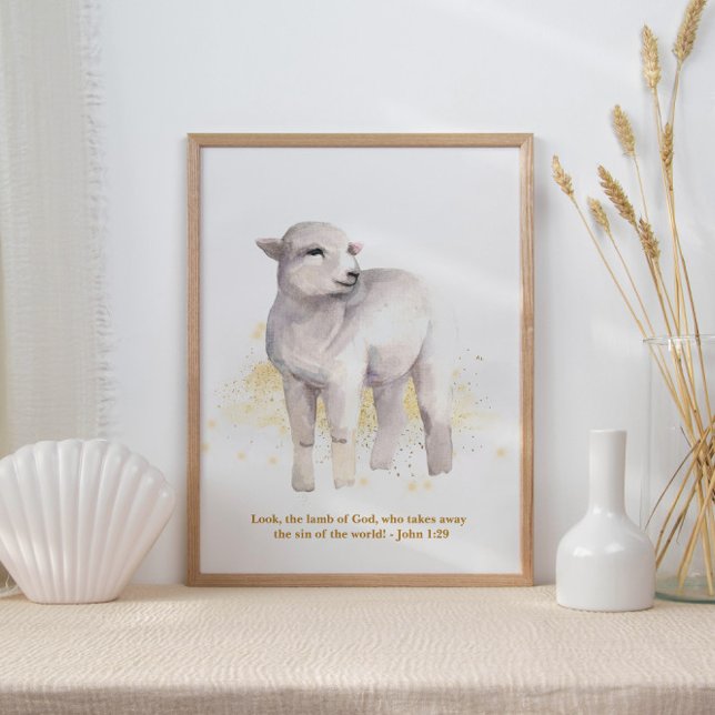 The Lamb Of God Illustration Baby Kids' Nursery Poster (Creator Uploaded)