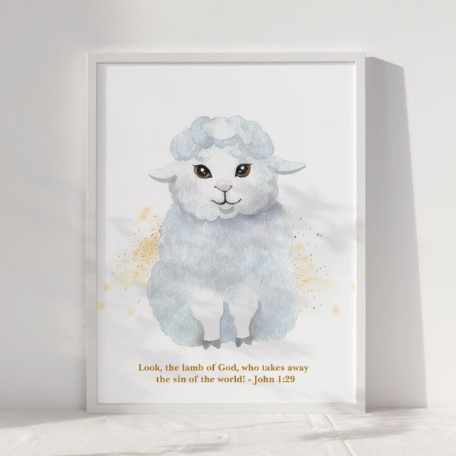 The Lamb Of God Illustration Baby Kids' Nursery Poster (Creator Uploaded)