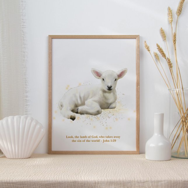 The Lamb Of God Illustration Baby Kids' Nursery Poster (Creator Uploaded)