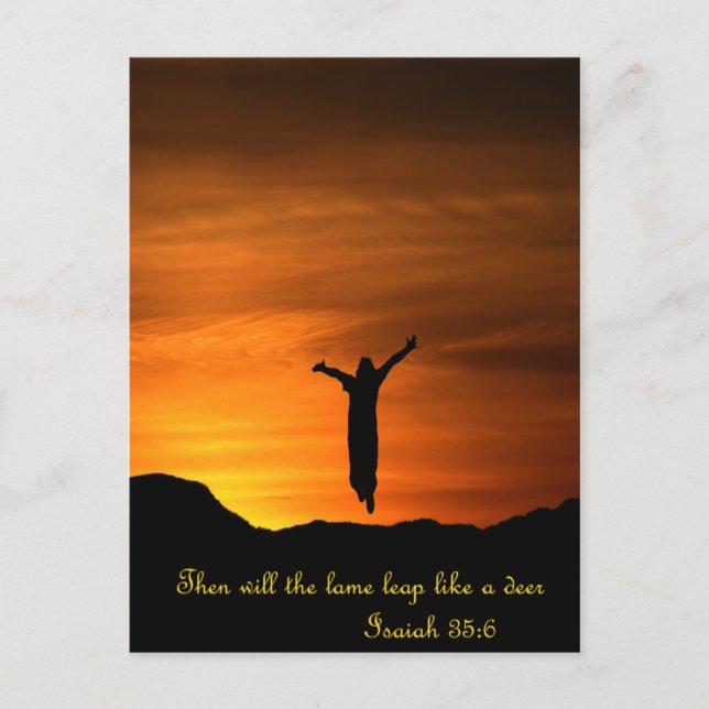 The Lame Will Leap Postcard (Front)