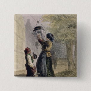 The Lamplighter, from 'Les Femmes de Paris' 15 Cm Square Badge
