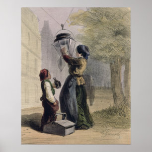 The Lamplighter, from 'Les Femmes de Paris' Poster