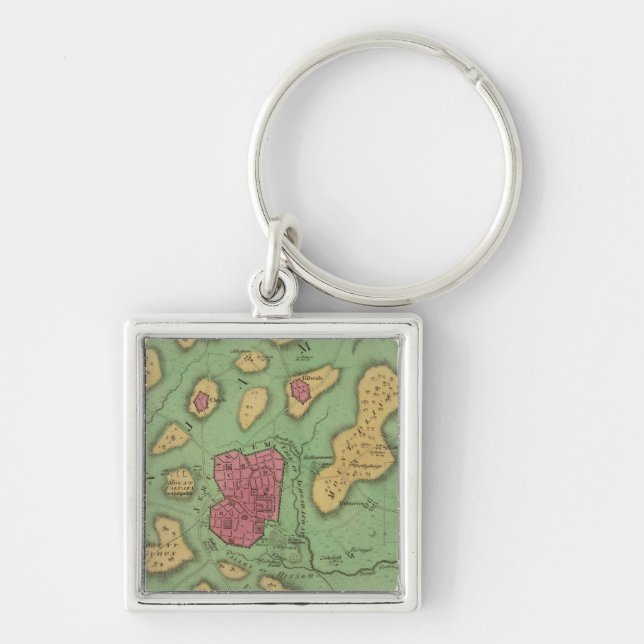 The Land Of Moriah Or Jerusalem Key Ring (Front)