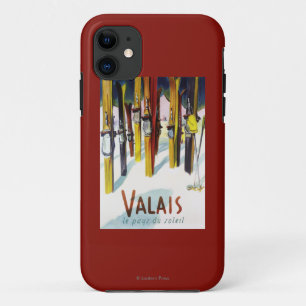 The Land of Sunshine - Skis Standing in Snow iPhone 11 Case