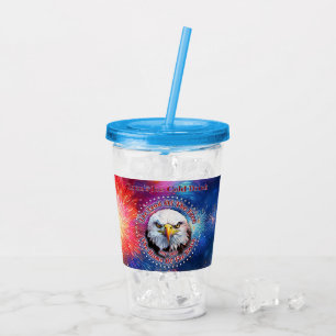 The Land Of The Free Home Brown Eagle Fireworks M Acrylic Tumbler