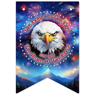 The Land Of The Free Home Brown Eagle Fireworks M Bunting