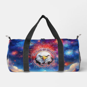 The Land Of The Free Home Brown Eagle Fireworks M Duffle Bag