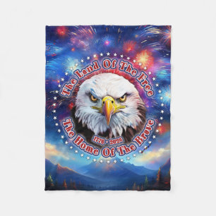 The Land Of The Free Home Brown Eagle Fireworks M Fleece Blanket