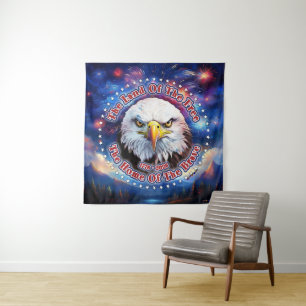 The Land Of The Free Home Brown Eagle Fireworks M Tapestry