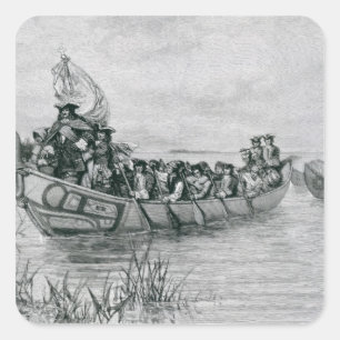 The Landing of Cadillac Square Sticker