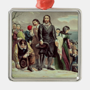 The Landing of the Pilgrims at Plymouth Metal Tree Decoration