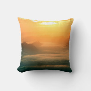 The landscape photo,  beautiful sea fog in morning cushion