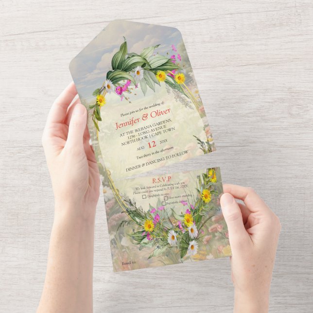 The Language of Flowers All In One Invitation (Tearaway)