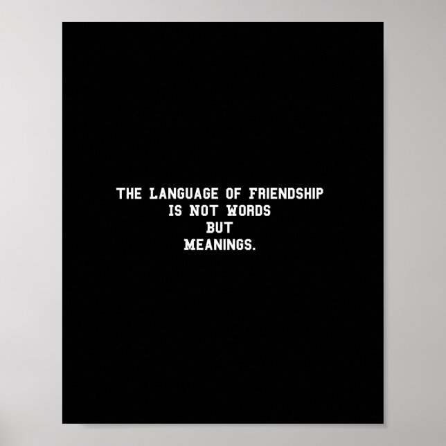 The Language Of Friendship Funny friends Poster (Front)