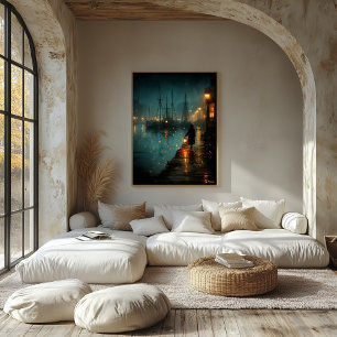 The Lantern Bearer by the Harbour Canvas Print