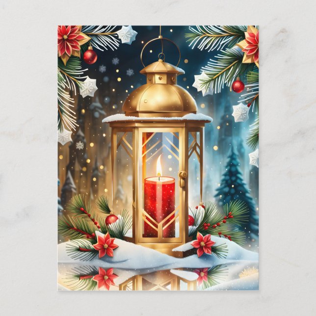The Lantern Delicate Christmas is a beautiful sigh Holiday Postcard (Front)