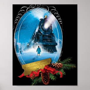 The Lar Express Holiday Framed Train Arrival T Shi Poster