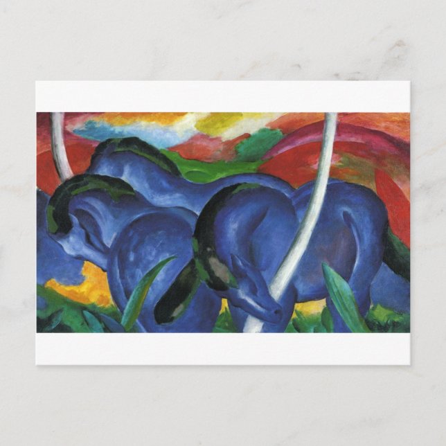 The Large Blue Horses by Franz Marc Postcard (Front)