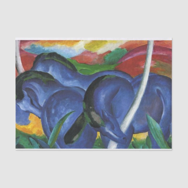 The Large Blue Horses by Franz Marc Tissue Paper (Front)
