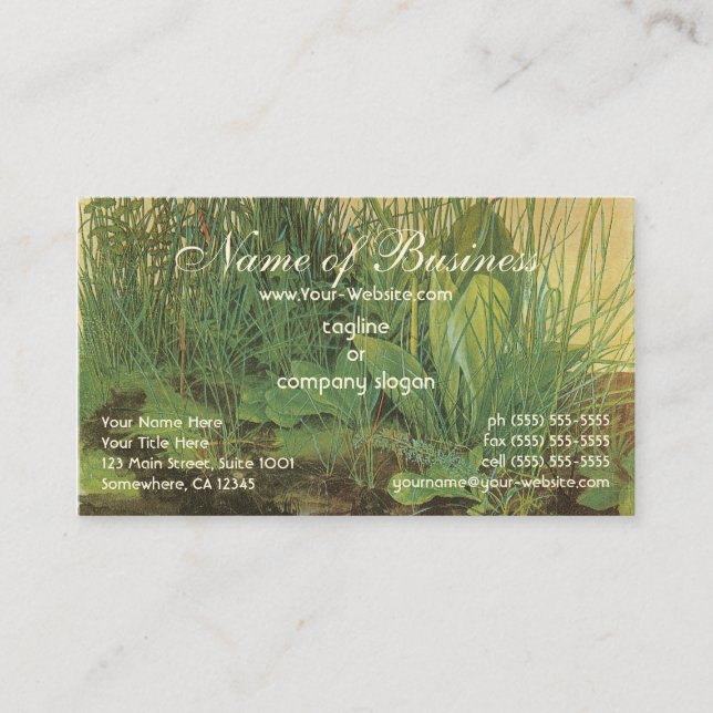 The Large (Great) Piece of Turf by Albrecht Durer Business Card (Front)