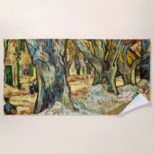 The Large Plane Trees By Vincent Van Gogh Beach Towel