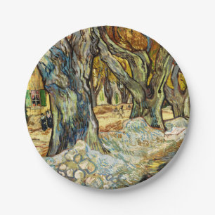 The Large Plane Trees By Vincent Van Gogh Paper Plate