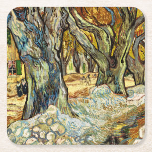 The Large Plane Trees By Vincent Van Gogh Square Paper Coaster