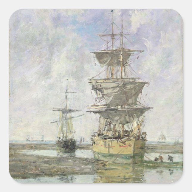 The Large Ship, 1879 (oil on canvas) Square Sticker (Front)