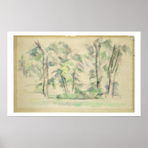The Large Trees at Jas de Bouffan, c.1885-87 (w/c Poster